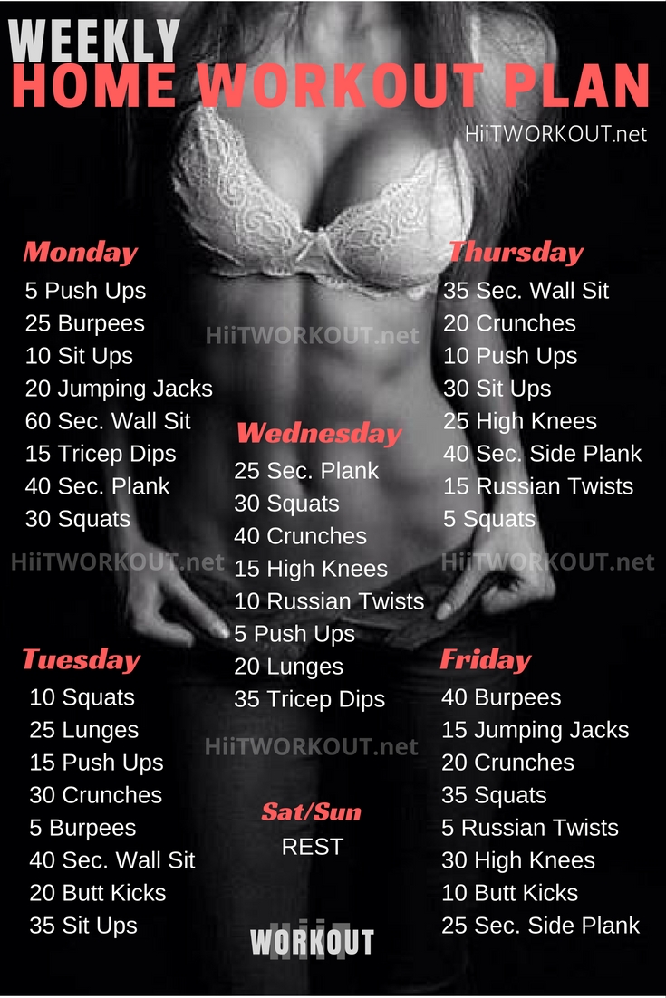 Weekly Home Workout Plans for Beginners