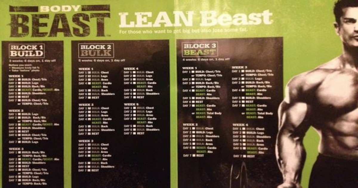 Body Beast Lean Schedule